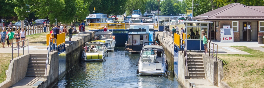 Busy day of boating at Lock 32 - Bobcaygeon.