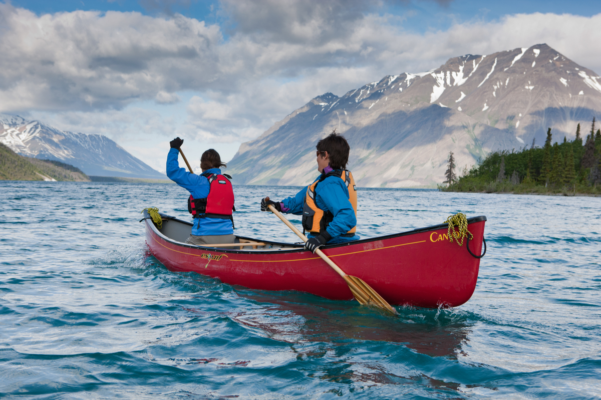 Canoeists on Lake Kathleen.