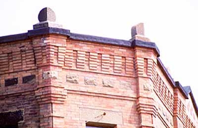 Architectural details of a building's roof