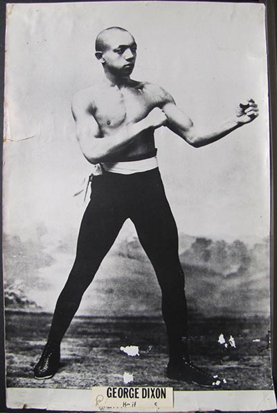 Man posing as a boxer