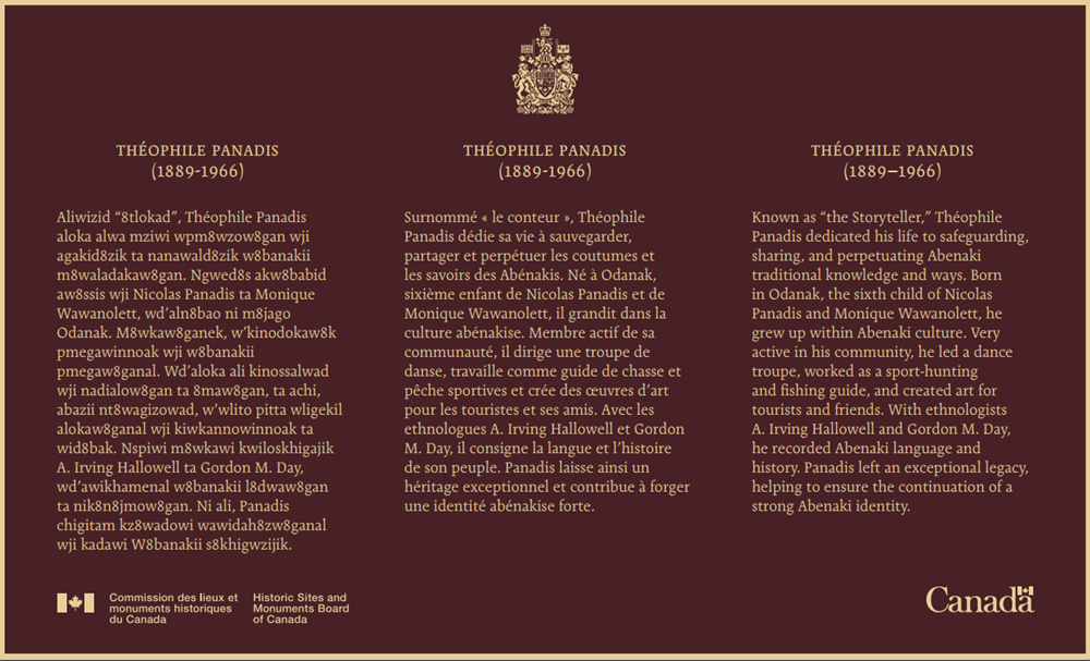 Plaque commemorative  -  Personnage historique national de Theophile Panadis (1889–1966)