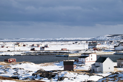 Coastal village during winter
