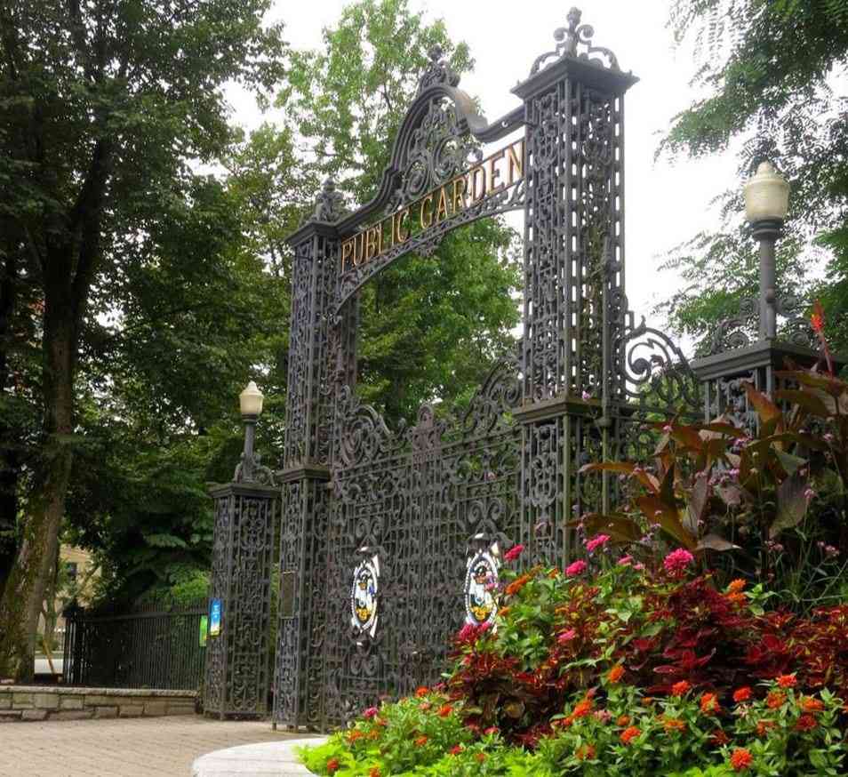 Photo of a gate entrance into a historic garden 