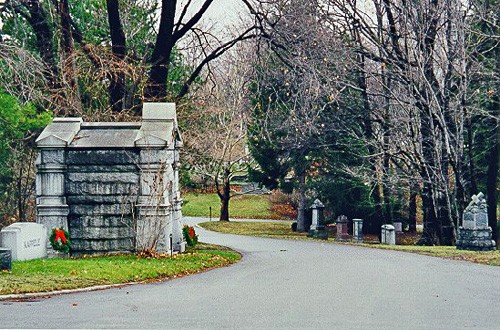 Photo of a pathway into a cemetery