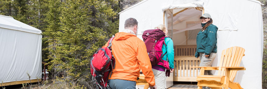 A couple enter their McPherson tent at   Ivvavik National Park.