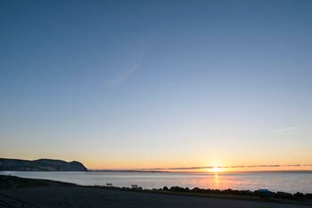 La baie de Fundy au coucher du soleil.