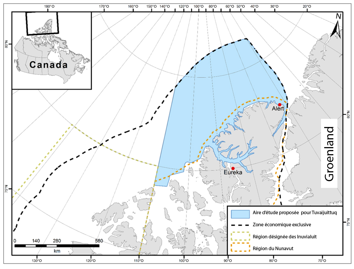 Carte de la zone d’étude de Tuvaijuittuq