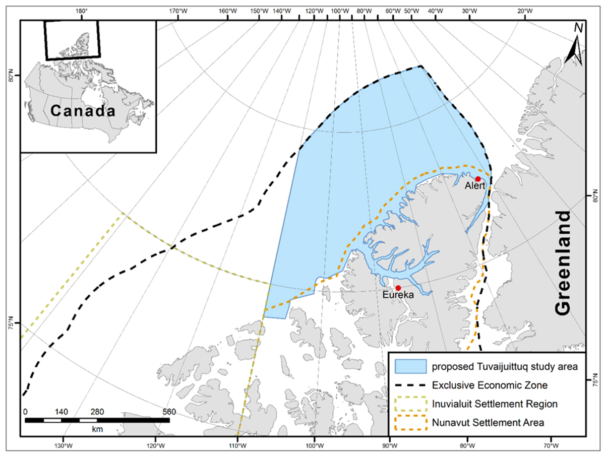 Map of Tuvaijuittuq Study Area