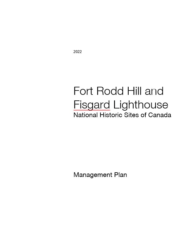 2022 Fort Rodd Hill and Fisgard Lighthouse National Historic Sites of Canada Management Plan cover page