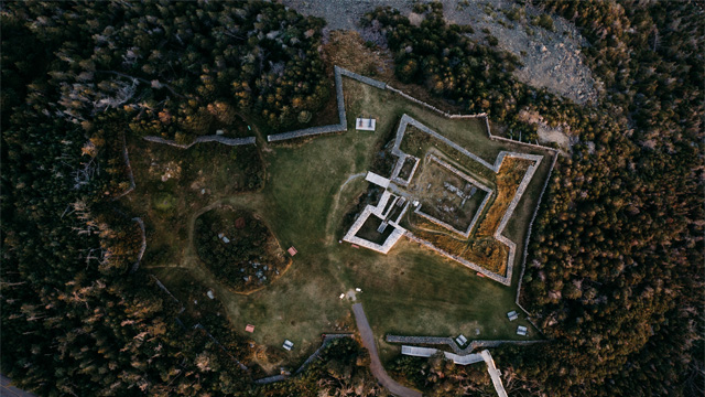 aerial view of a star fort
