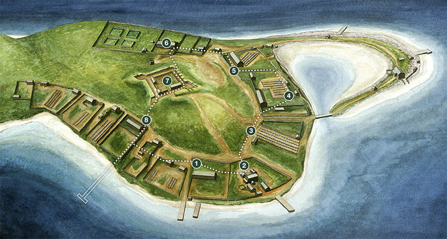 Île Grassy - carte illustré