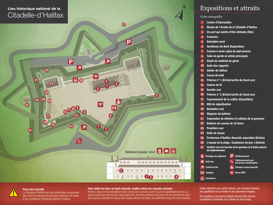 Carte du lieu historique national de la Citadelle-d'Halifax.