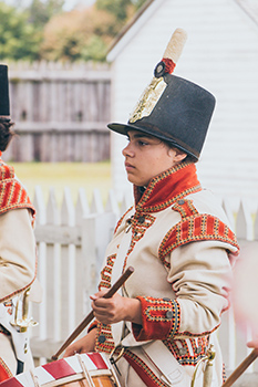 Young fife and drum corps volunteer
