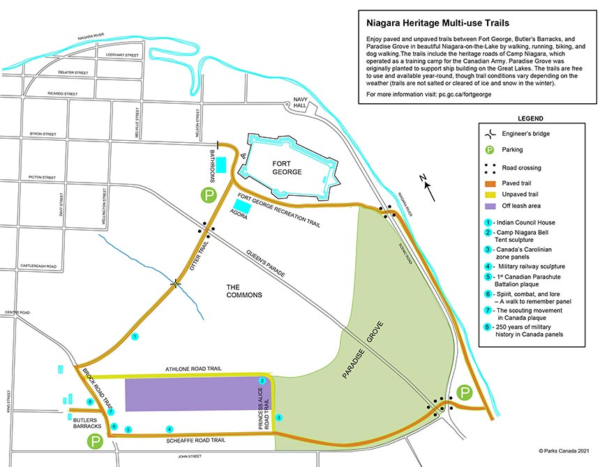Map of Niagara heritage multi-use trails