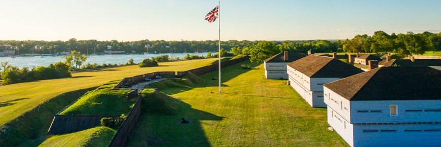 A view of the flag bastion and the Niagara River, Fort George National Historic Site.