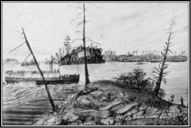 Lac Opinicon, perspective nord-ouest, novembre 1840