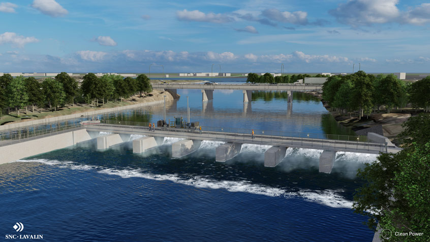 3D rendering of new dam at Lock 19 Scott’s Mills 