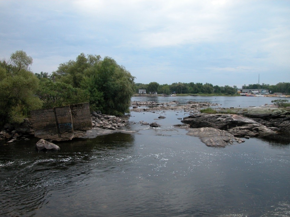 A rocky area of water