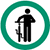 Panneau qui indique aux cyclistes l’obligation de descendre du vélo pour des raisons de sécurité.