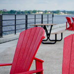 Red Chairs on Chambly Jetty