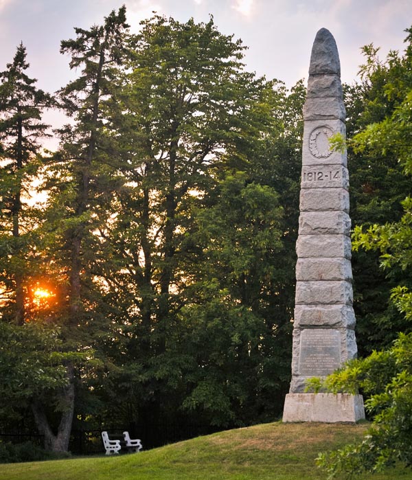 Obelisk from 1895 commemorating the Battle of Châteauguay and the Canadian militiamen, Battle of Châteauguay