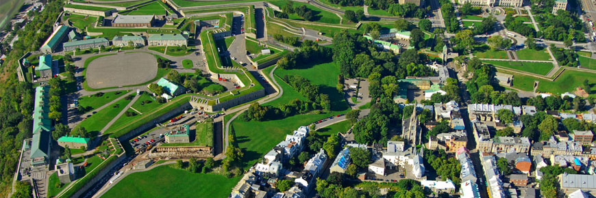 Vue aérienne de la citadelle de Québec