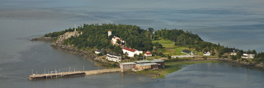 Aerial view of the western sector of Grosse Île