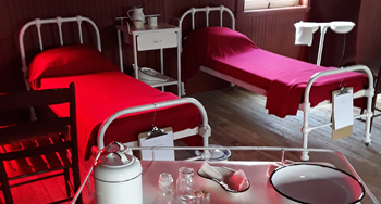 Beds in the red room of the lazaretto