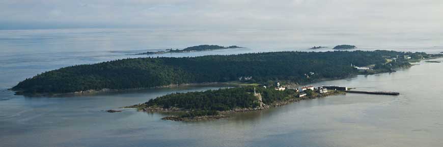 Image aérienne de l'île de Grosse-Île.