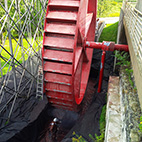 Water wheel at the blast furnace with its old painting