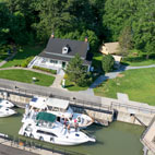 Drone view of the Lock Saint-Ours Canal