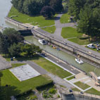 Drone view of the Saint-Ours Canal National Historic Site