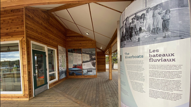 Interpretive panels at S.S. Klondike National Historic Site