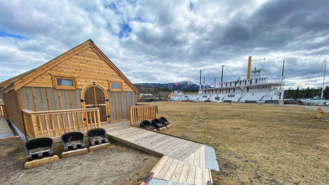 View of cabin-style video theatre at S.S. Klondike National Historic Site