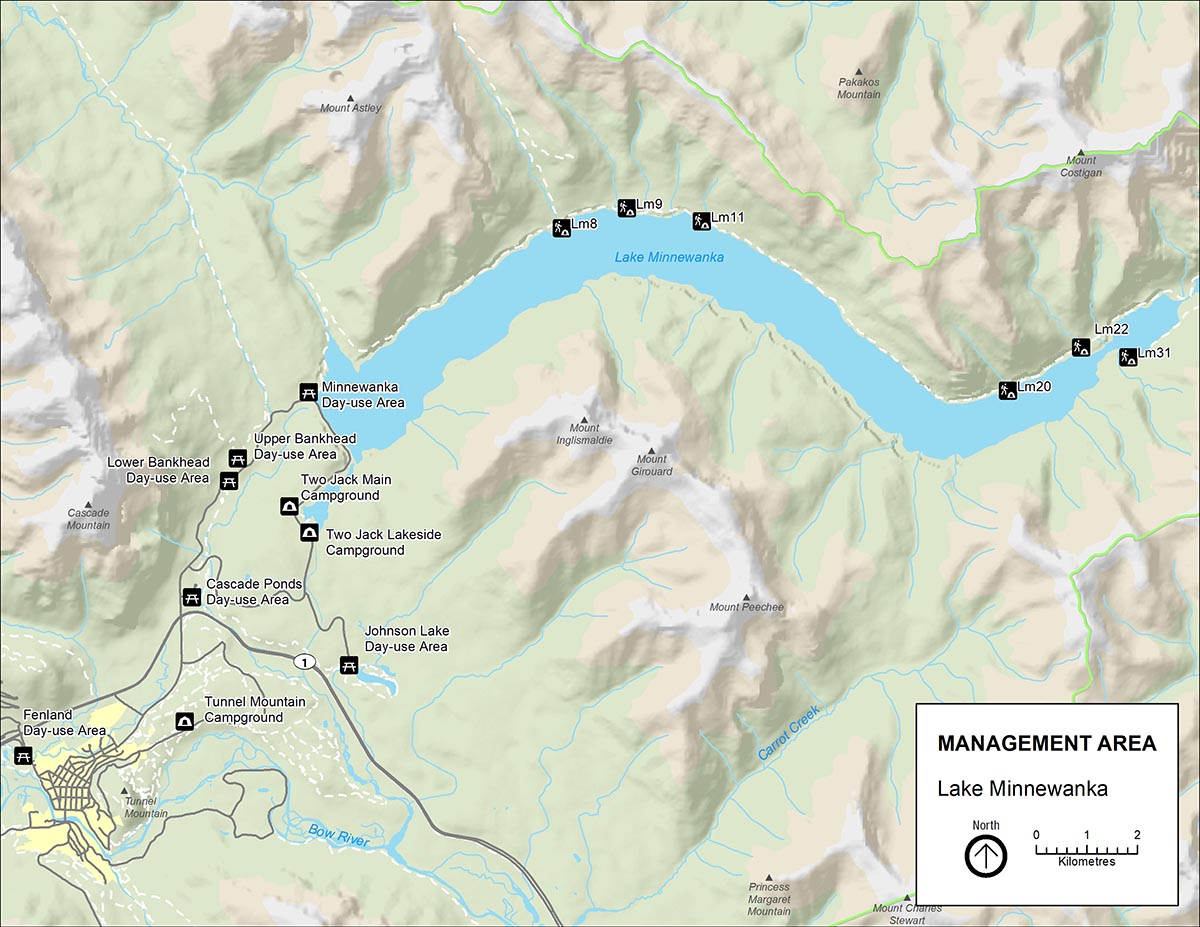 Map 5: Lake Minnewanka Reservoir area