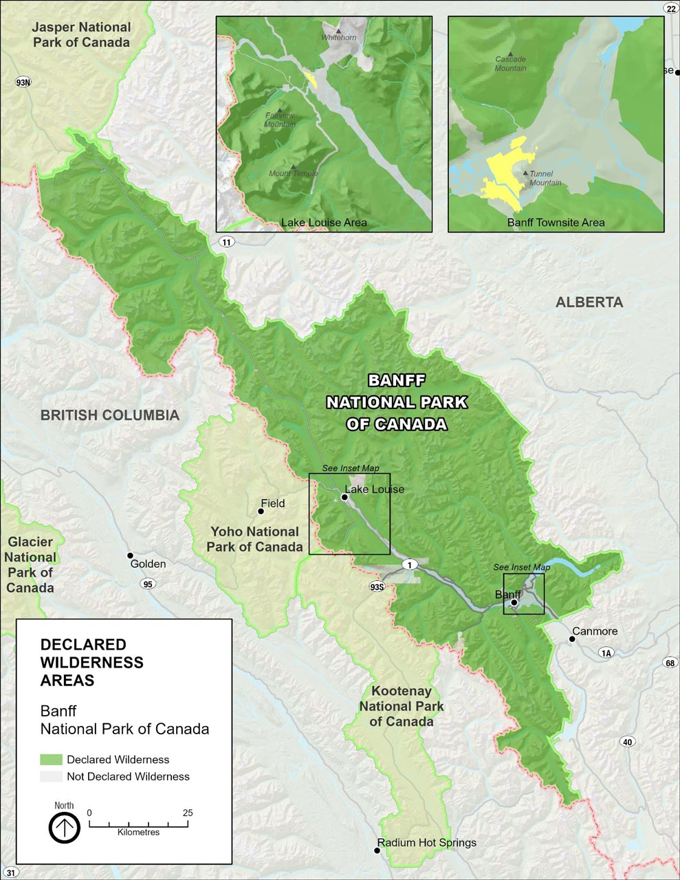 Banff National Park Of Canada Management Plan 2022 Banff National Park   Banff Map10 Declared Wilderness 989x1280 