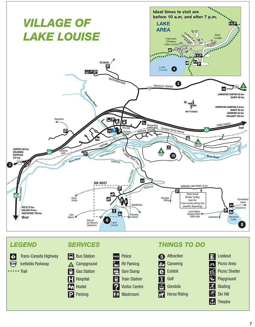 Map of Lake Louise area