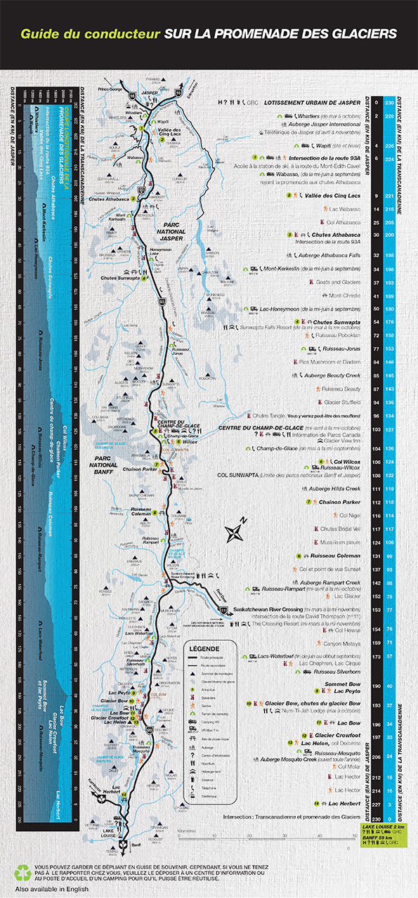 Carte de la promenade des Glaciers