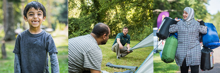Une famille découvre l’équipement et les habiletés nécessaires pour faire du camping en toute confiance et dans la joie.