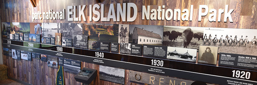 The newly renovated Visitor Information Centre display features a timeline from the park’s creation to current day.