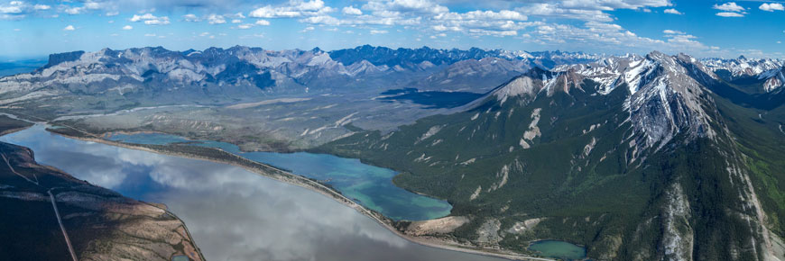 Vue aérienne du lac Jasper