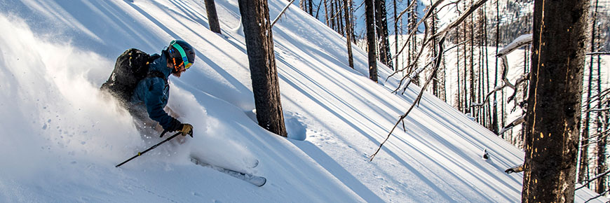 A skier in Waterton Lakes National Park