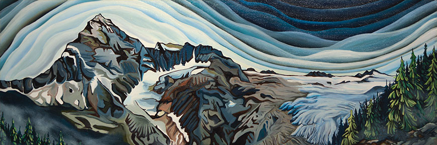 Peinture du mont Sir Donald au parc national des Glaciers