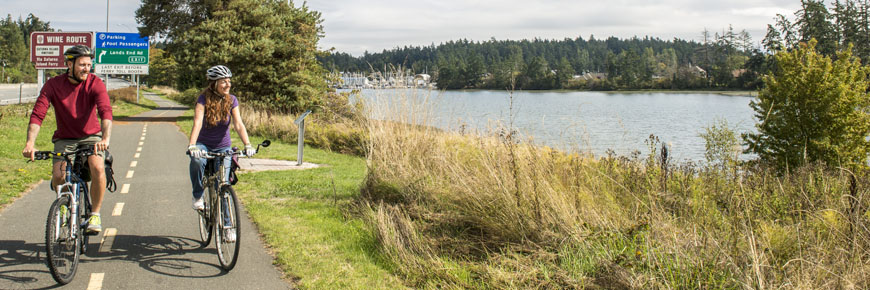 McDonald Campground, near Sidney, is a short bike ride from the ferry terminal at Swartz Bay, offering a convenient access point to visit the Gulf Islands. Gulf Islands National Park Reserve.