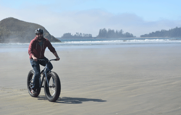 person on bicycle on Long Beach