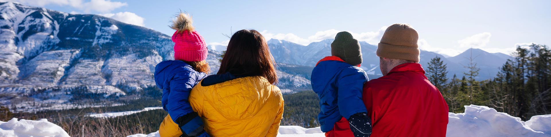 family enjoying a lookout in yoho national park