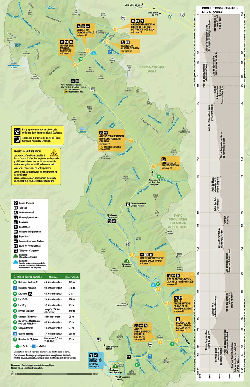 Carte de parc national Kootenay