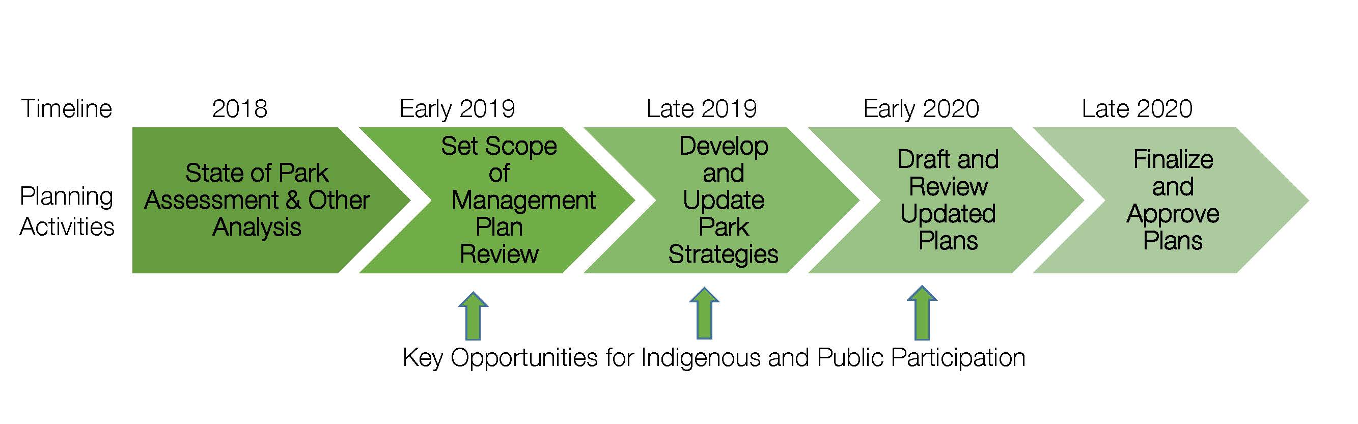 Diagram of management plan review timeline.
