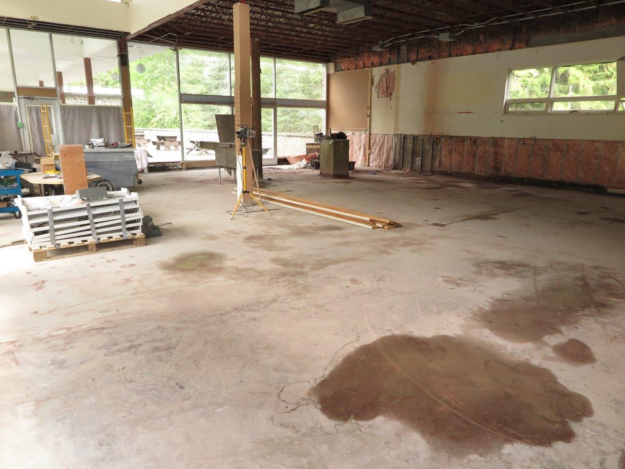 Beginning of renovation on restaurant and gift shop. 