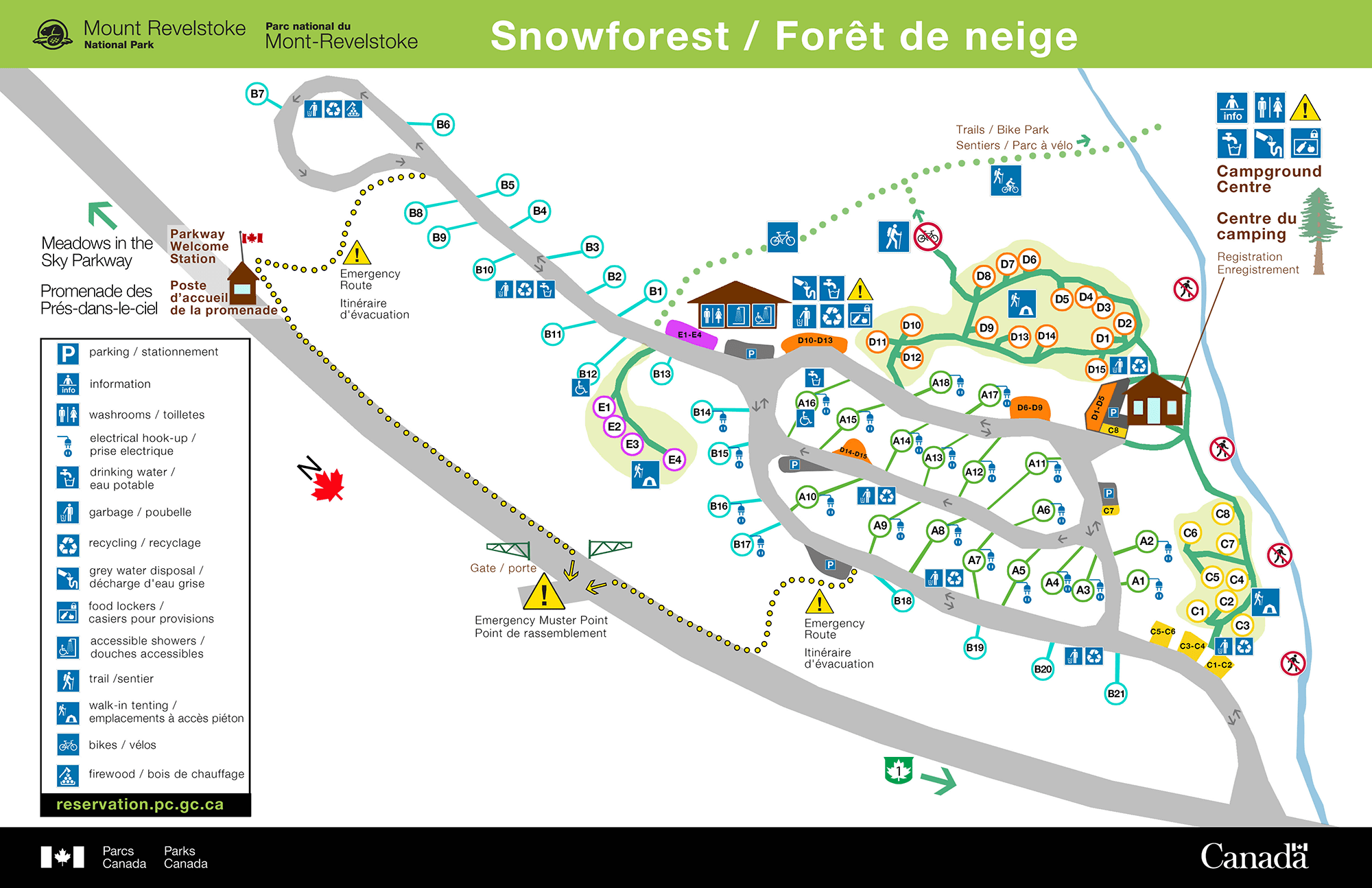Carte du terrain de camping Forêt de neige